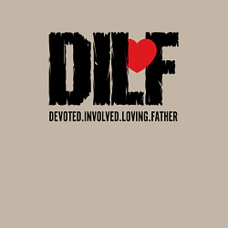 Свитшот хлопковый мужской DILF - devoted involved loving father, цвет: миндальный — фото 2