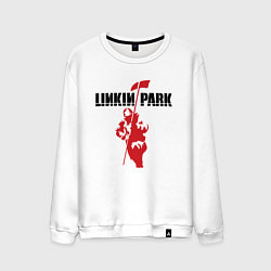 Свитшот хлопковый мужской Linkin park rock, цвет: белый