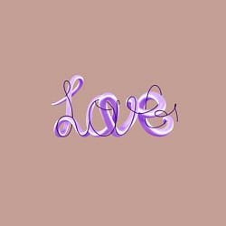 Свитшот хлопковый мужской Love написанный от руки с линиями вокруг, цвет: пыльно-розовый — фото 2