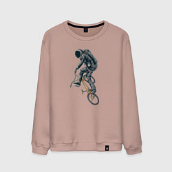 Свитшот хлопковый мужской BMX космонавт, цвет: пыльно-розовый
