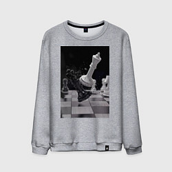 Свитшот хлопковый мужской Шахматы эстетика, цвет: меланж