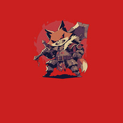 Свитшот хлопковый мужской Боевой лис с большим мечом, цвет: красный — фото 2