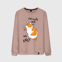 Свитшот хлопковый мужской Не говори со мной - я злюсь, цвет: пыльно-розовый