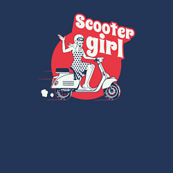 Свитшот хлопковый мужской Девушка на скутере, цвет: тёмно-синий — фото 2