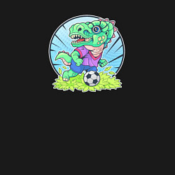 Свитшот хлопковый мужской Футболист динозавр, цвет: черный — фото 2