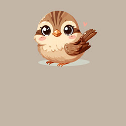 Свитшот хлопковый мужской Милый воробушек с сердечком, цвет: миндальный — фото 2