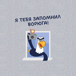 Свитшот хлопковый мужской Орел с цитатой Я тебя запомнил, ворюга, цвет: меланж — фото 2
