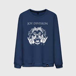 Свитшот хлопковый мужской Joy Division rock dog, цвет: тёмно-синий