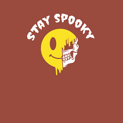 Свитшот хлопковый мужской Stay spooky смайл эмодзи, цвет: кирпичный — фото 2