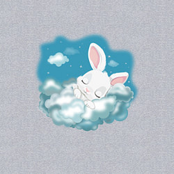 Свитшот хлопковый мужской Зайчик спит на облаках, цвет: меланж — фото 2