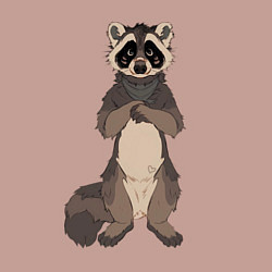 Свитшот хлопковый мужской Енот арт, цвет: пыльно-розовый — фото 2