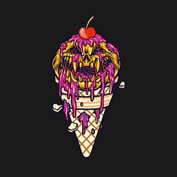 Свитшот хлопковый мужской Страшное мороженое, цвет: черный — фото 2