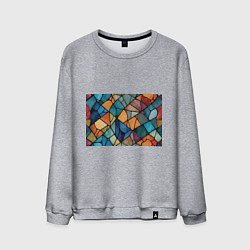 Свитшот хлопковый мужской Мозаика цветное стекло, цвет: меланж