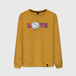 Свитшот хлопковый мужской Love volley, цвет: горчичный