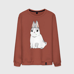 Свитшот хлопковый мужской Кролик жует траву, цвет: кирпичный
