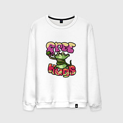 Свитшот хлопковый мужской Freehugs, цвет: белый