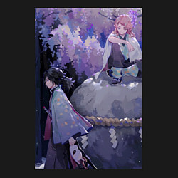 Свитшот хлопковый мужской Клинок рассекающий демонов Гию Томиока, цвет: черный — фото 2