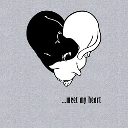 Свитшот хлопковый мужской Meet my heart, цвет: меланж — фото 2