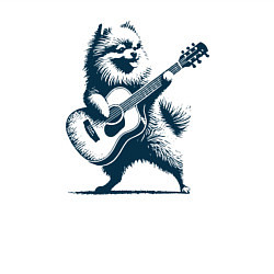 Свитшот хлопковый мужской Шпиц играет на гитаре укулеле, цвет: белый — фото 2