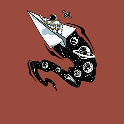 Свитшот хлопковый мужской Космический бумажный самолётик, цвет: кирпичный — фото 2