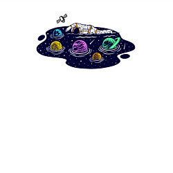 Свитшот хлопковый мужской Космическое плавание, цвет: белый — фото 2