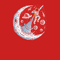 Свитшот хлопковый мужской Полёт космонавта, цвет: красный — фото 2