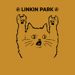 Свитшот хлопковый мужской Linkin Park 2024 - rock cat, цвет: горчичный — фото 2