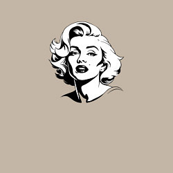 Свитшот хлопковый мужской Мэрилин Монро в черно белом цвете, цвет: миндальный — фото 2