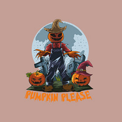 Свитшот хлопковый мужской Хэллоуин чучело pumpkin please, цвет: пыльно-розовый — фото 2
