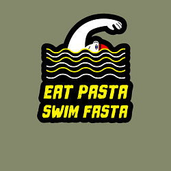 Свитшот хлопковый мужской Ешь пасту плавай быстро, цвет: авокадо — фото 2