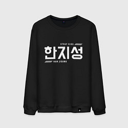 Свитшот хлопковый мужской Хан Джисон stray kids, цвет: черный