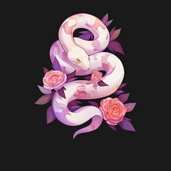 Свитшот хлопковый мужской Классная змея в розах, цвет: черный — фото 2