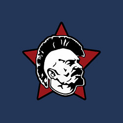 Свитшот хлопковый мужской Значок - Владимир Ленин панк, цвет: тёмно-синий — фото 2