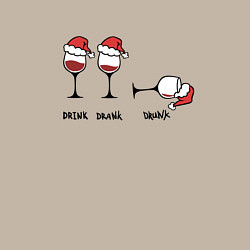 Свитшот хлопковый мужской Drink drank drunk - New Year, цвет: миндальный — фото 2