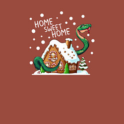 Свитшот хлопковый мужской Змея - пряничный дом, цвет: кирпичный — фото 2