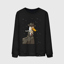Свитшот хлопковый мужской Гусь агент с ножом, цвет: черный