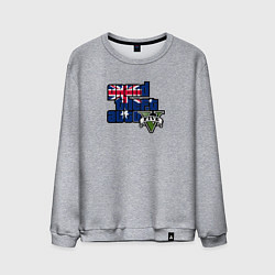 Свитшот хлопковый мужской ГТА 5 лого, цвет: меланж