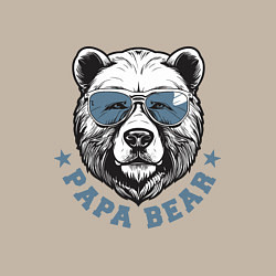 Свитшот хлопковый мужской Папа медведь в очках, цвет: миндальный — фото 2