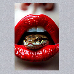 Свитшот хлопковый мужской Символ нового года 2025 змея в губах, цвет: меланж — фото 2