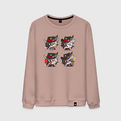 Свитшот хлопковый мужской Бутхилл стикеры, цвет: пыльно-розовый