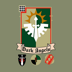 Свитшот хлопковый мужской Dark angels Warhammer 40k, цвет: авокадо — фото 2
