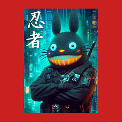 Свитшот хлопковый мужской Cyber Totoro - ninja, цвет: красный — фото 2