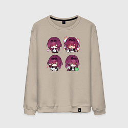 Свитшот хлопковый мужской Кафка стикеры, цвет: миндальный