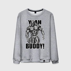 Свитшот хлопковый мужской Ronnie Coleman- yeah buddy, цвет: меланж