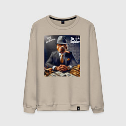 Свитшот хлопковый мужской Dog Corleone - ai art fantasy, цвет: миндальный
