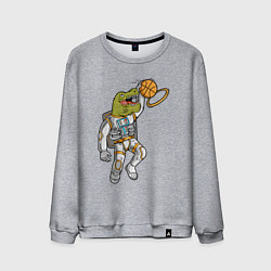 Свитшот хлопковый мужской Динозавр баскетболист, цвет: меланж