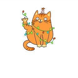 Свитшот хлопковый мужской Кот хоба - Новый год, цвет: белый — фото 2