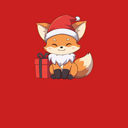 Свитшот хлопковый мужской Лиса с подарком, цвет: красный — фото 2