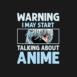 Свитшот хлопковый мужской Warning i may start talking about anime, цвет: черный — фото 2