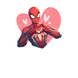 Свитшот хлопковый мужской Человек-паук в сердце, цвет: белый — фото 2